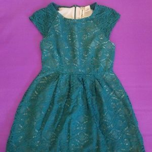 Mimi Chica Green and Cream lace dress